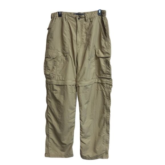 REI khaki cargo converting hiking UPF50+ pants size 32L #712 - Picture 1 of 15